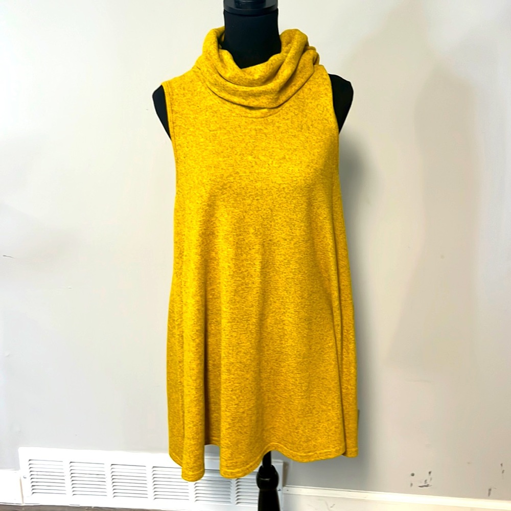 ARYEH Cowl Neck Knit Sleeveless Pop-Over Dress sz M
